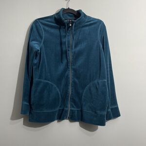 Onque Casuals Velour Teal Tracksuit Athleisure, Cozy Lounge Wear Sz Small